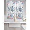 thumbnail image 2 of Octopus Coastal Bathroom Window Curtain, Beach Nautical Ocean Coral Seahorse Vintage Light Filtering Coffee Kitchen Curtains, Bedroom Living Room Curtains 2 Panel 84"x63", 2 of 6