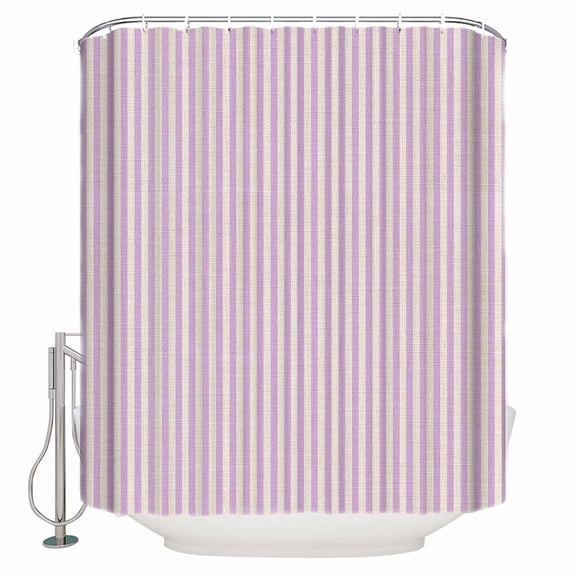 Purple Striped Bathroom Shower Curtains with 12 Hooks Polyester Waterproof Shower Curtain for Stalls Bathtubs Modern Simple Farmhouse Beige Vintage Decorative Bathroom Privacy Curtain 36x72 Inches