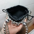 thumbnail image 4 of LHSHID Mini Beaded Tote With Faux Pearl Chain Luxurious Lightweight Single Shoulder Crossbody Bag Travel Sling Pouch With Coin And Makeup Storage, 4 of 6