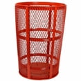 thumbnail image 2 of Global Industrial Outdoor Metal Trash Container, 48 Gallon, Blue, 2 of 5