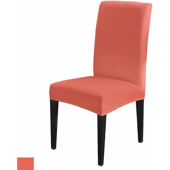 Chair Covers Coral Red Dining Chair Slipcovers Gradient Gradual Color Stretch Removable Chair Seat Protector Party Decoration Set of 8