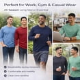 thumbnail image 5 of 12 Pack Men’s Long Sleeve Cotton Blend T-Shirts – Crew Neck Lightweight Bulk Tees – Assorted Light & Dark Colors – Size -2XL, 5 of 7