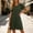 Army Green, variant on Ynynloco Women's Plus Size 100%Cotton Short Sleeve Dress A-Line Tunic Basic T-Shirt Mini Dress Casual Comfy Pleated Swing Dresses with Pockets