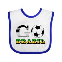 Inktastic Go, Brazil- Soccer, Football Boys or Girls Baby Bib