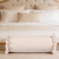 thumbnail image 5 of Ruffle Bolster Pillow,Round Neck Pillow Roll Cervical Support Pillows,Neck Roll Cervical Pillows for Neck,Round Neck Pillow for Bed Decorative Cylinder Pillow Roll Support Pillow for Bed Sofa,20in, 5 of 6