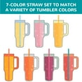 thumbnail image 5 of Tomorotec 15-Pack 12" Reusable Silicone Drinking Straws Fit for Stanley Tumblers 20oz, 30oz, 40oz with 2 Cleaning Brushes, BPA-Free Food-Grade Vibrant Colors Flexible Straws for Family Use (Flamingo), 5 of 7