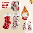 thumbnail image 2 of Joyfy 2 Pack Christmas Socks Fuzzy Socks for Women,Comfy Crew Fuzzy Sock Slippers for Women Adults,Christmas Gifts for Women, 2 of 6