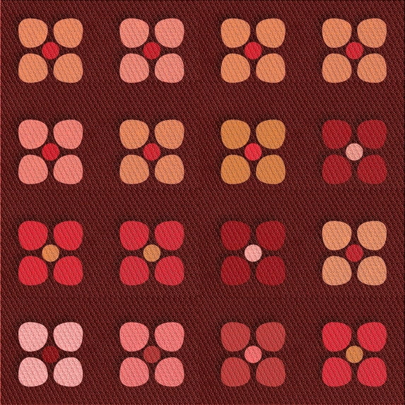 Ahgly Company Indoor Square Patterned Grapefruit Red Area Rugs, 8' Square