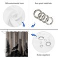 thumbnail image 7 of 54x78 Inch Shower Curtain Decorative Wild Wolf Bathtub Bath Curtains Fabric Waterproof Bathroom Decor, Farmhouse Forest Trees Wood Grain Brown Small Stall Shower Curtain Set with 12 Hooks, 7 of 7