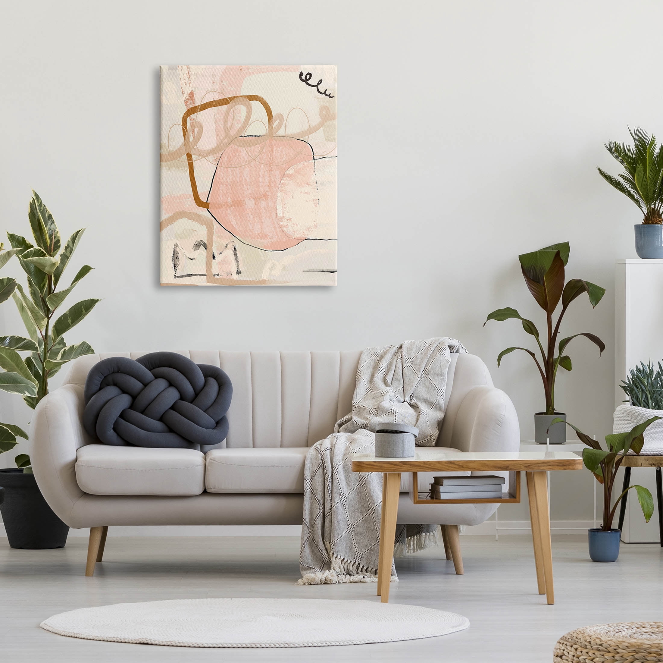 Stupell Industries Contemporary Layered Abstract Shapes Graphic Art Gallery Wrapped Canvas Print Wall Art, Design by Kim Allen