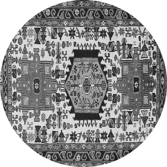Ahgly Company Indoor Round Persian Gray Traditional Area Rugs, 7' Round