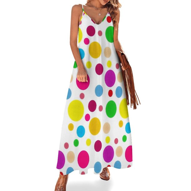 Vestido sin mangas con lunares de colores Vestidos casuales vestidos para mujer Vestidos de mujer ropa de verano
