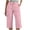 Pink, variant on Chino Capri Pants for Women with Pockets Casual Straight Leg Summer Cropped Trousers Stretch Waisted Capris Red 2XL