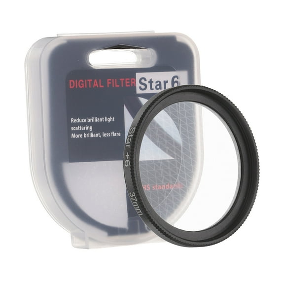 37mm Star Filter, 8 Points Starburst Len Filter Variable Twinkle Effect Ultra Slim Optical Lens Black