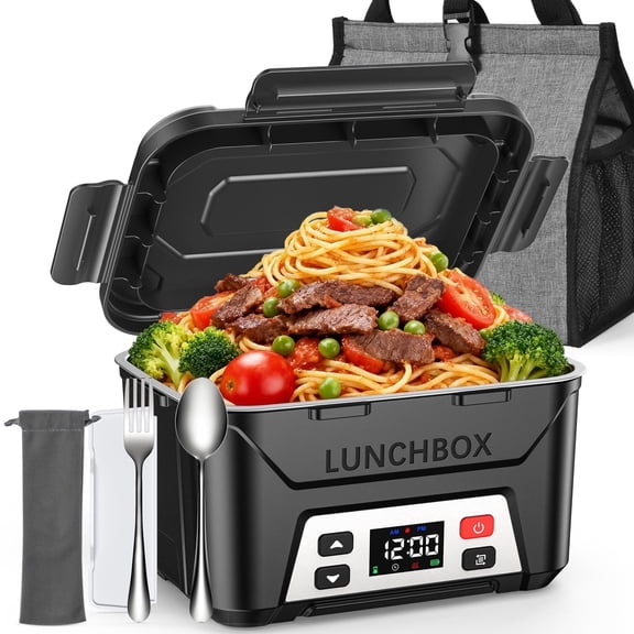Victsing Cordless Electric Lunch Box, 5.5 Cups Capacity, Auto Keep Warm Portable Food Warmer, Ideal for Office, Travel & Car Use（ Black）