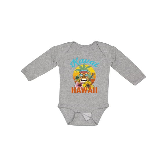 Inktastic Kauai Hawaii Vacation Tiki Boys or Girls Long Sleeve Baby Bodysuit