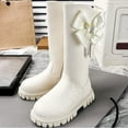 thumbnail image 6 of breaise Girls Knee High Boots Fashion Bowknot Ruffle Trim Side Zipper Riding Boots Fall Winter Trendy High Top Shoes, 6 of 10