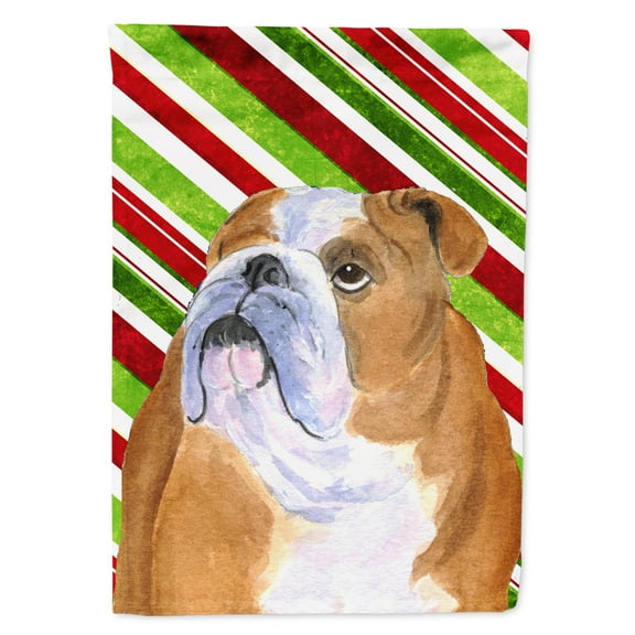 Carolines Treasures SS4560-FLAG-PARENT Bulldog English Candy Cane Holiday Christmas Flag  multicolor