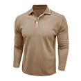 thumbnail image 4 of AnuYalue Mens Knit Shirt Lightweight Ribbed Collared Golf Shirts Casual Button Up Long Sleeve Pullover Vintage Jacquard Tops, 4 of 6