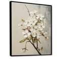 thumbnail image 2 of Designart "Whispering White Apple Blossom" Apple Blossom Floater Framed Canvas Wall Art, 2 of 5