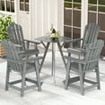 thumbnail image 1 of Gymax Tabouret de Bar 4 Pcs Chaise HDPE avec Accoudoirs Repose-Pieds Maison Intérieur Extérieur Patio Gris, 1 of 8