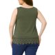 thumbnail image 3 of GRACE & GRANDEUR Túnicas de Talla Grande para Mujeres, Blusas de Cuello Redondo, con Encaje y Fluidez, 3X Verde Ejército, 3 of 6