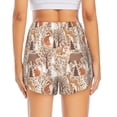 thumbnail image 3 of Picia Woodland Animals in Neutral Tones Pattern Women's 2 in 1 Athletic Running Shorts High Waisted Workout Casual Gym Sweat Shorts with Comfy Liner Zipper Pockets-Medium, 3 of 9