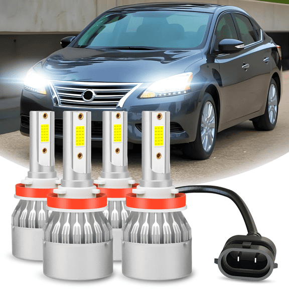 WVKVII Headlight Bulbs for Nissan Sentra 2013-2020 High Low Beam LED Lamp Cool White Pack of 4