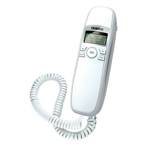 Uniden 1260 Slimline Corded Phone with Caller ID, White
