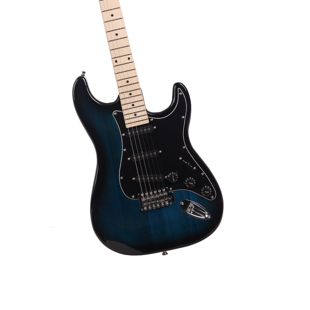 Private Jungle 39" Full Size Electric Guitar with Amp, Case and Accessories Pack Beginner Starter Package, Dark Blue