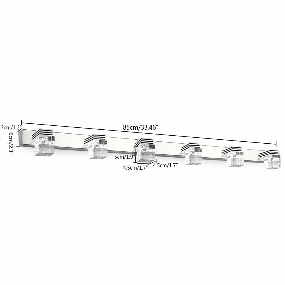 6 Heads Bathroom Vanity Crystal Mirror LED Light Front Wall Lamp Modern Fixture for bathrooms, bedrooms