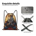 thumbnail image 4 of Xecao Maple Leaf Meditating Squirrel Pattern Sports Drawstring Backpack - String Swim Gym Bag with Wet Proof Pocket for Women&Men-Medium, 4 of 6