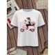 thumbnail image 2 of Camiseta De Verano Para Mujer, Cuello Redondo, Para Mochilero, Vacaciones En La CalleWomen'S Summer Casual T-Shirt Fashion Valentine'S Day CartoonSend flowers Gift Print Short Sleeve RoCamisetas de, 2 of 7