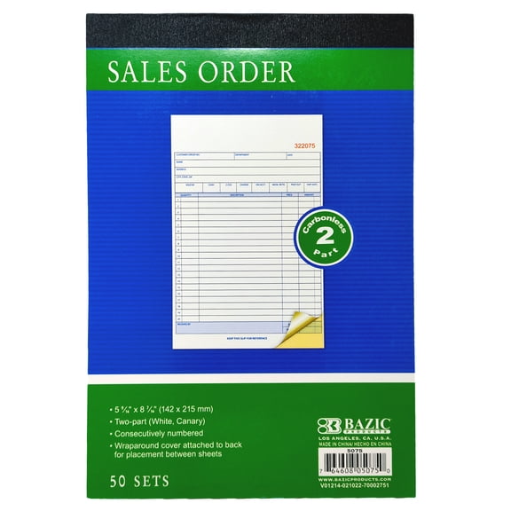 Sales Book Order Receipt Invoice Carbonless Copy 50 Set book 5.5"x8.5"