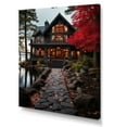 thumbnail image 2 of Designart "Majestic Retreat The Red and Grey Lakehouse III" Cottage Canvas Wall Art, 2 of 5