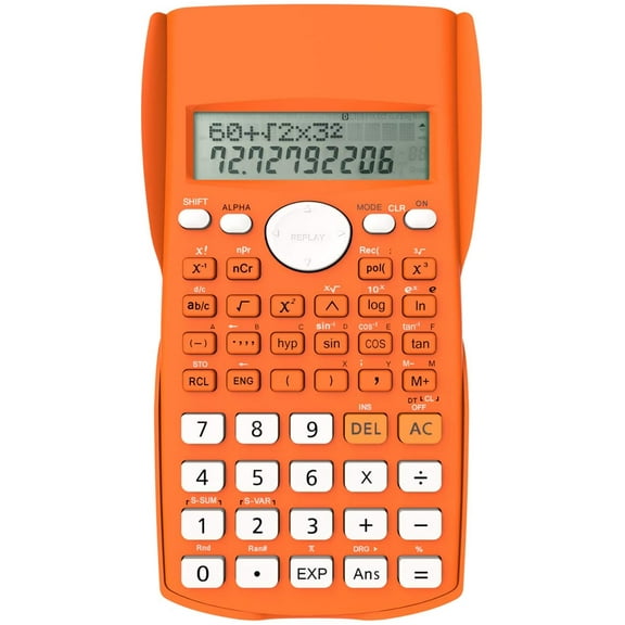 Helect 2-Line Engineering Scientific Calculator, Suitable for School and Business, Orange