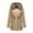 Khaki, variant on Women's Parka Style Winter Coat, Mid-Length Quilted Lined Hooded Jacket, Plus Size Loose Fit Warm Outerwear, Knee-Length Cotton Parka for Cold Weather, Elegant Longline Winter Coat for Women Beige L