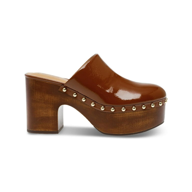 Wild Pair Womens Adorre Faux Leather Studded Clogs