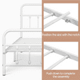 thumbnail image 5 of Alden Design Queen Size Metal Platform  Bed with High Headboard, White, 5 of 10