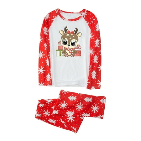 

URMAGIC Family Matching Christmas Pajamas Set Cute Elk Sleepwear for Boys Girls Dad Mum