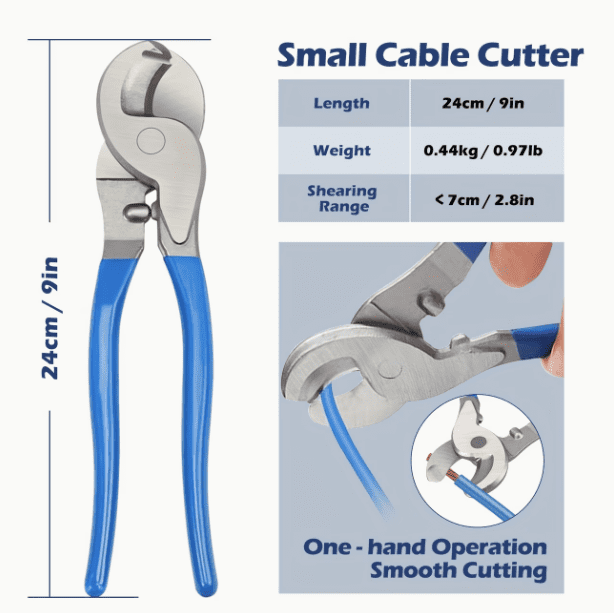 1Crimper And 2Cutters And Lugs And Tubes Heavy Duty Durable Battery Cable Lug Wire Crimping Tool Set for AWG 8-1/0