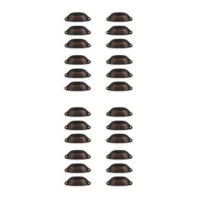 Justharion 12Pcs Poignée de Tiroir en Fer 98mm Couleur Unie Anti-Rouille Armoire Décorative Porte Tirer Matériel avec Vis Bronze Rouge 2Set