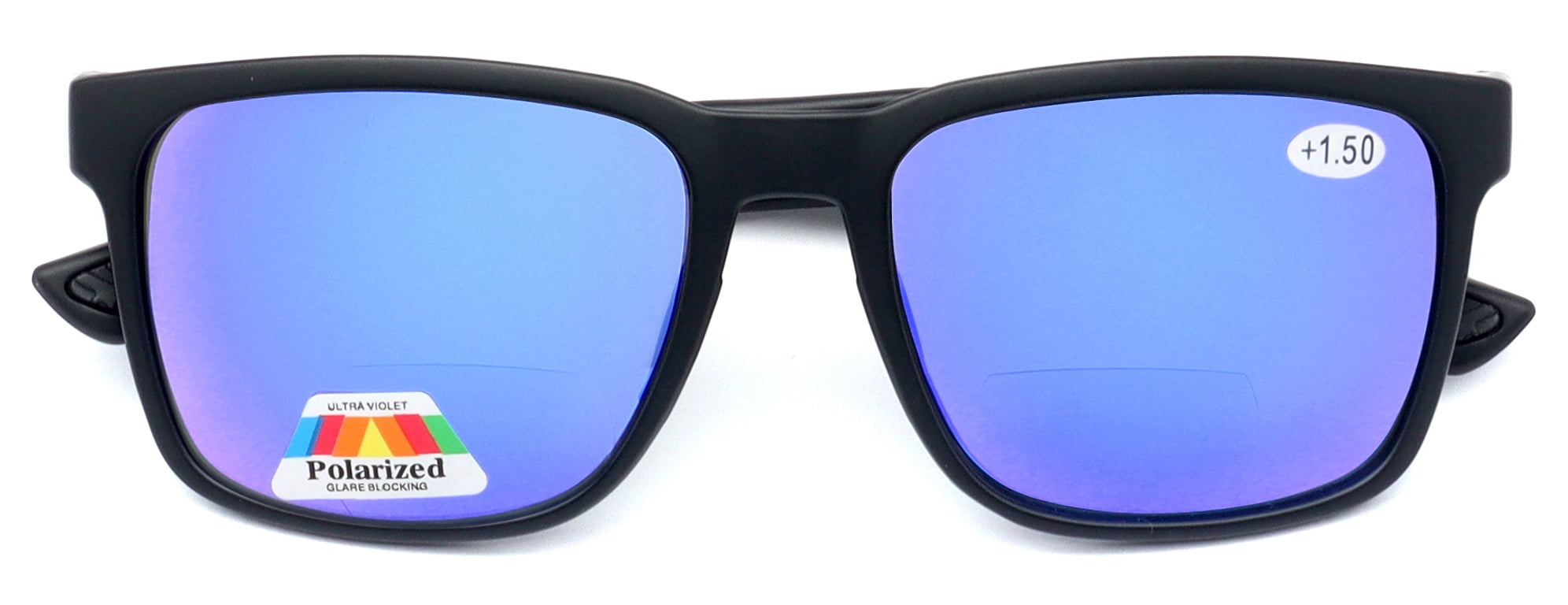 Men Tinted Polarized Bifocal Reading Fishing Sunglasses - Lightweight TR90 - UV Protection Reader 1.75 CR02