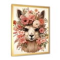 thumbnail image 2 of Designart "Llama Wonder with Flower Crown II" Animals Framed Wall Art - Traditional Brown Llama Bedroom Framed Canvas Wall Art, 2 of 6