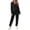 Black, variant on 2 Piece Outfits for Women V Neck Ribbed Knit Long Sleeve Top and Jogger Pants Set Elastic Waist Pockets Casual Fall Winter Wear