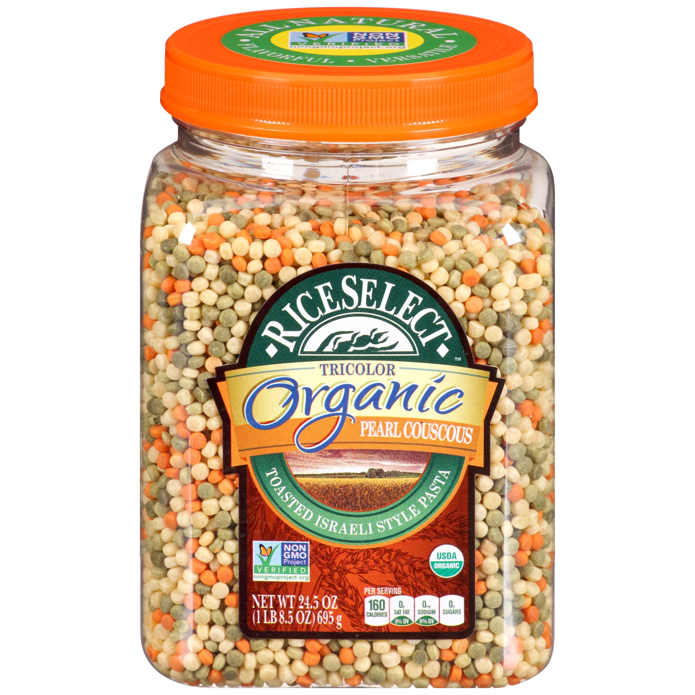 RiceSelect® Tricolor Organic Pearl Couscous 24.5 oz. Jar