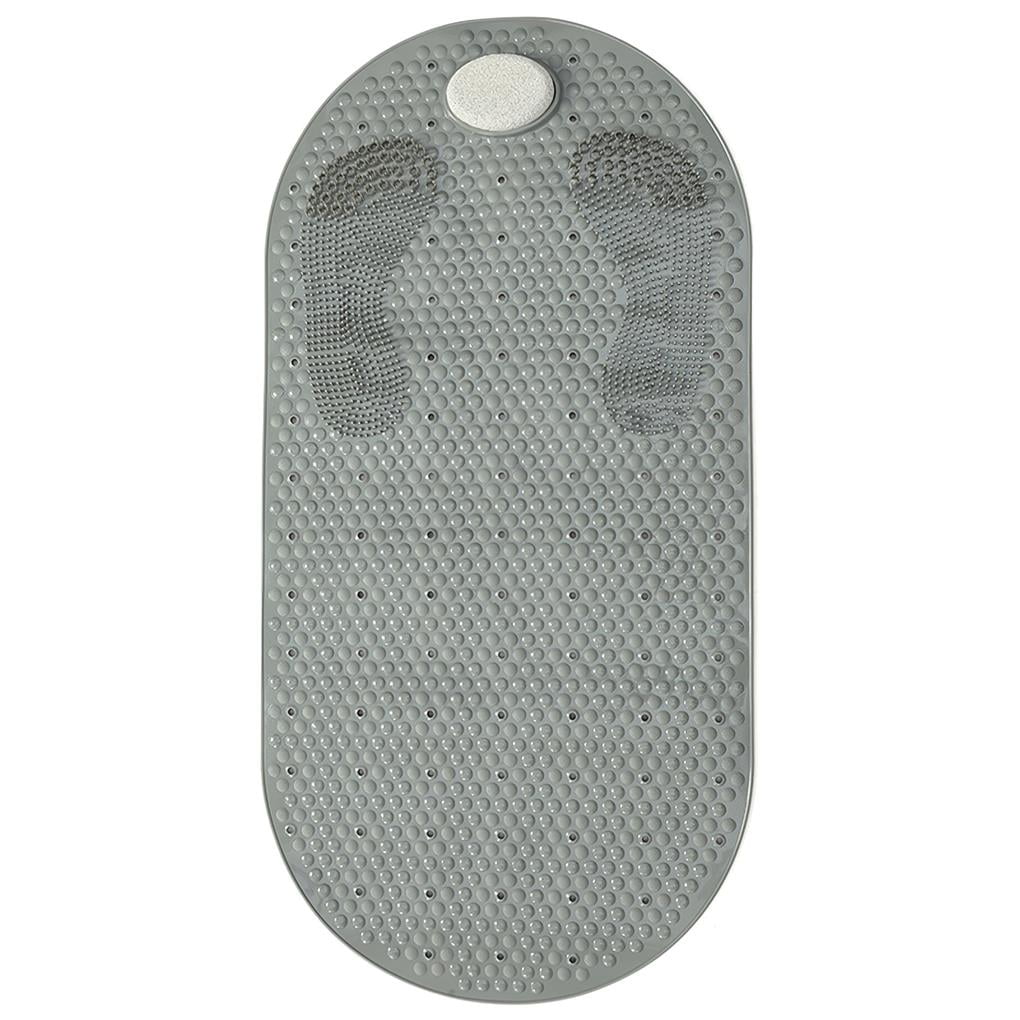 Toilet Foot Scrubber Mat with Natural Pumice Stone Oval Anti Slip