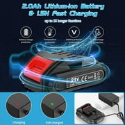 DEISNGB 21V Cordless Power Drill Set, Power Drill Driver Kit with 2 Lithium-ion Battery and Charger, 3/8-Inch Keyless Chuck, 2 Variable Speed, 25+3 Position and 25pcs Drill/Driver Bits
