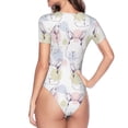 thumbnail image 4 of Fotbe Hand Drawn Rabbit Women's Crew Neck Short Sleeves Bodysuit Tops Round Neck Slim Sleeveless Soft Comfortable Basic-XX-Large, 4 of 9