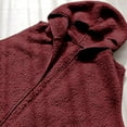thumbnail image 5 of jtjvou Fleece Vest for Women Sleeveless Hooded Long Vest Jacket Warm Open Front Cardigan Sweater Coat with Pockets Red M, 5 of 7